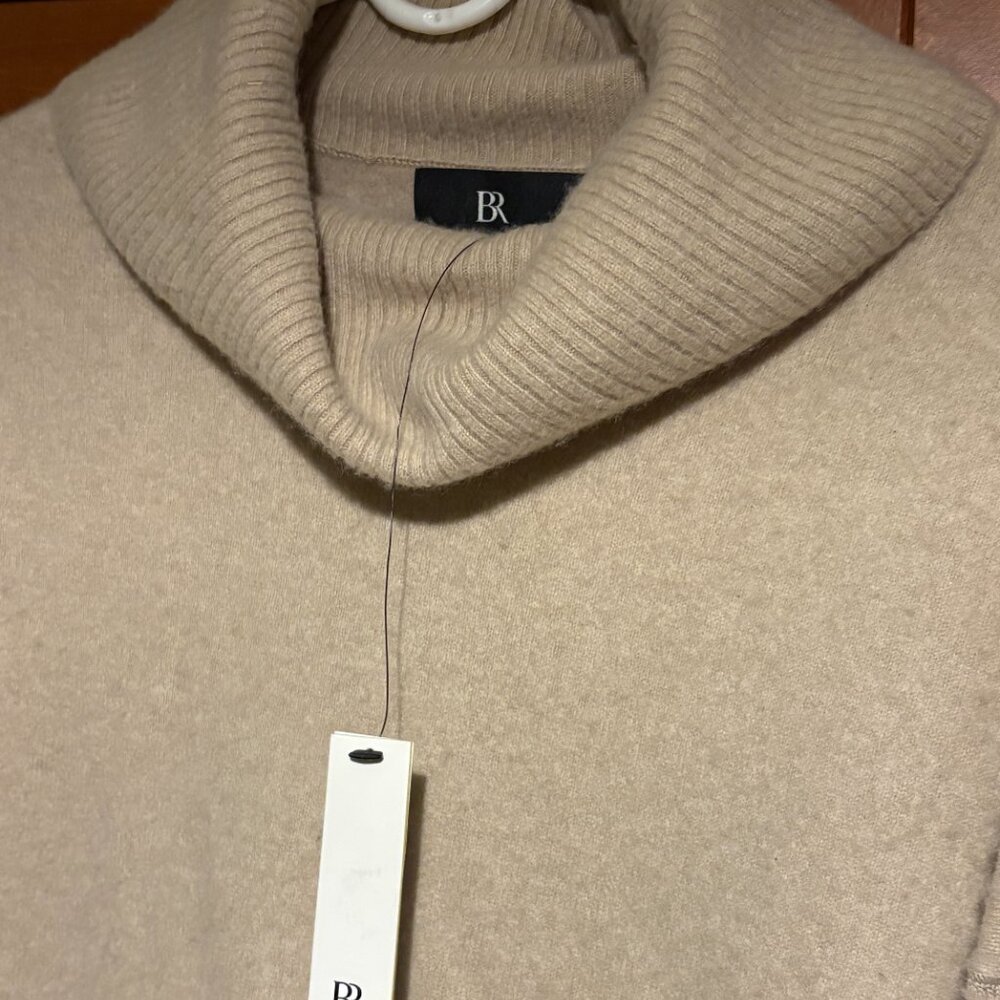 Banana Republic Sz L Luxurious Cashmere Pullover Turtlenec Tan Sweater $260 NWT - Picture 4 of 9